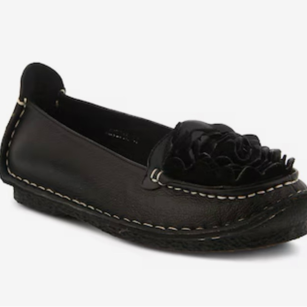 LN L'Artiste by Spring Step Dezi Black Leather Flat 36